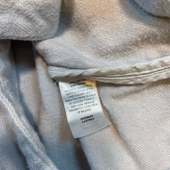 BP. X Wildfang Womens Medium Ivory Cotton Long Sleeve Shirt Dress Maxi - Picture 8 of 9